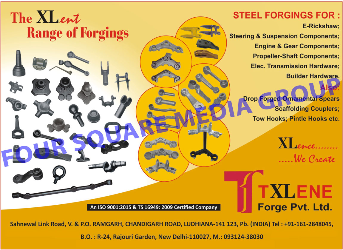 Steering Forgings, Suspension Component Forgings, Engine Component Forgings, Gear Component Forgings, Propeller Shaft Component Forgings, Electric Transmission Hardware Forging, Builder Hardware Forgings, Drop Forged Ornamental Spares, Scaffolding Couplers, Tow Hooks, Pintle Hooks,Steering Components, Engine Components, Gear Components, Propeller Shaft Components, Electric Transmission Hardware, Builder Hardware, Drop Forged Ornamental Spares, Forgings, Steel Forgings, E Rickshaw Steel Forgings, Electric Rickshaw Steel Forgings